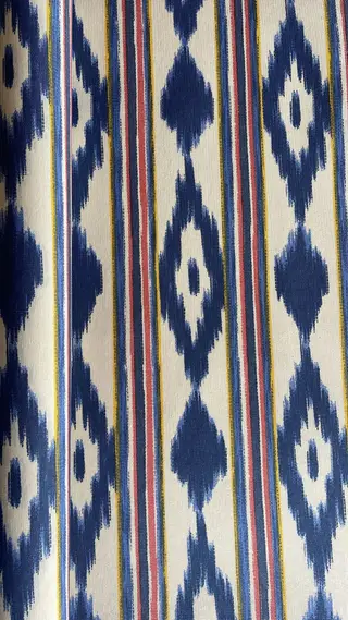 Mantel de loneta Mallorquina en color Azul Rojo