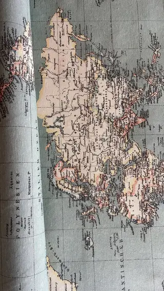 Otros diseños de mantel antimanchas en hule resinado en color Mapa Mundi Turquesa