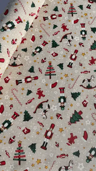 Mantel de Navidad de hule resinado, estampado Arbolitos Navidad