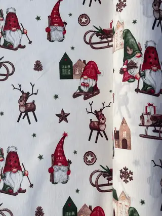 Mantel de Navidad de hule resinado, estampado Reno Navidad