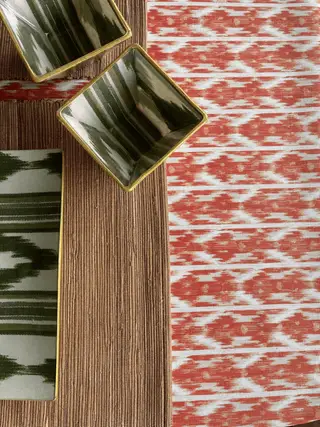 Mantel antimanchas Palma de hule resinado en color Naranja